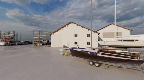 Vue en 3D des travaux de la zone techniques de Socoa