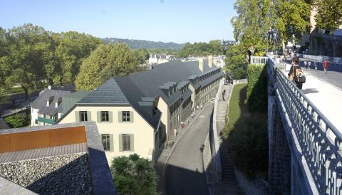 Vue aérienne de la rue du Moulin à Pau