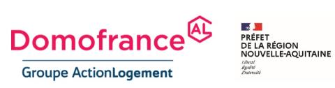 Logos Domo France et Préfecture de région Nouvelle-Aquitaine